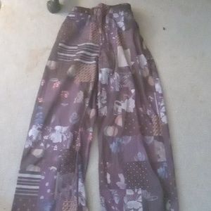 Boho style lightweight drawstring pants